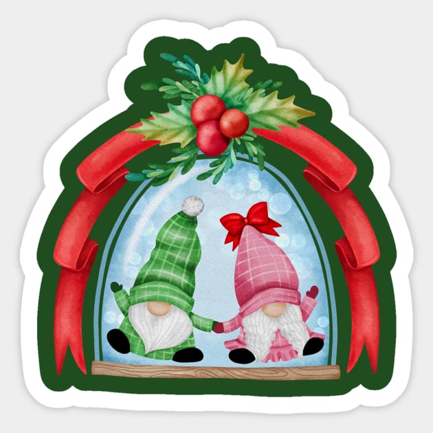 Happy Christmas Gnomes In A Snowglobe Sticker by Archie & Ainslie